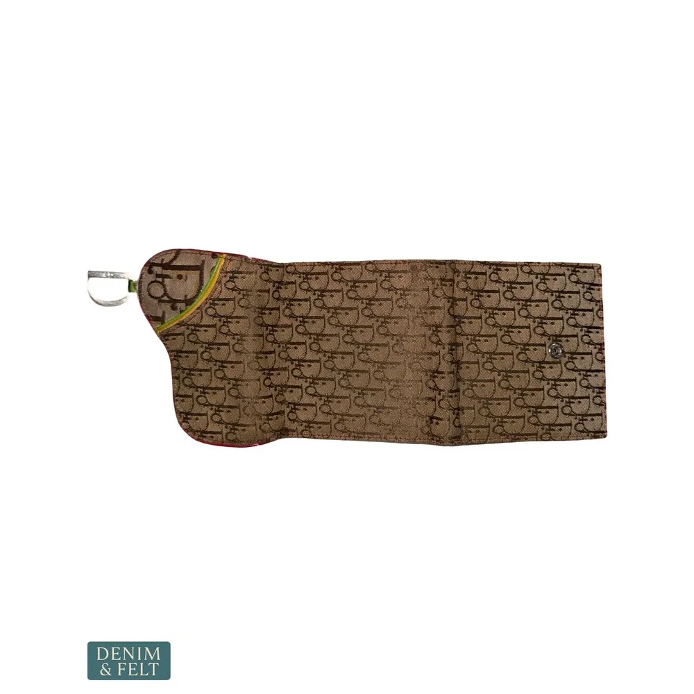 Christian Dior Diorissimo Rasta Canvas Wallet Saddle D Charm Monogram